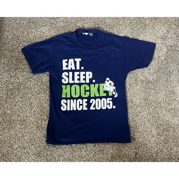 Eat Sleep Hockey Tee Unisex Medium - Picture 1 of 5